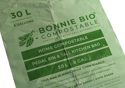 Bonnie Bio 30L Compostable Bin & Rubbish Bags – Roll of 15 (BB-30L)