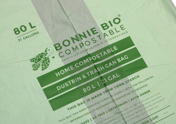 Bonnie Bio 80L Compostable Garbage Bags – Roll of 10 (BB-80L)