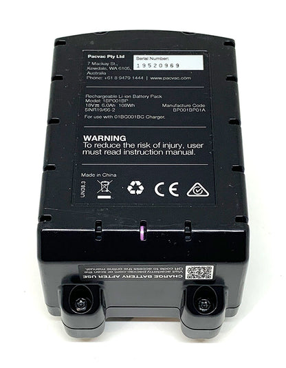 Pacvac Superpro Battery 700 Advanced Backpack and Velo Backpack Rechargeable Battery Pack 18V (BP001BP01A01)