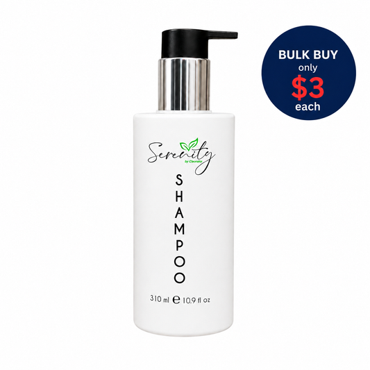 Serenity Shampoo Pump Bottle 310ml Box of 50 – Hotel Guest Amenities (CSHAM-310ML)