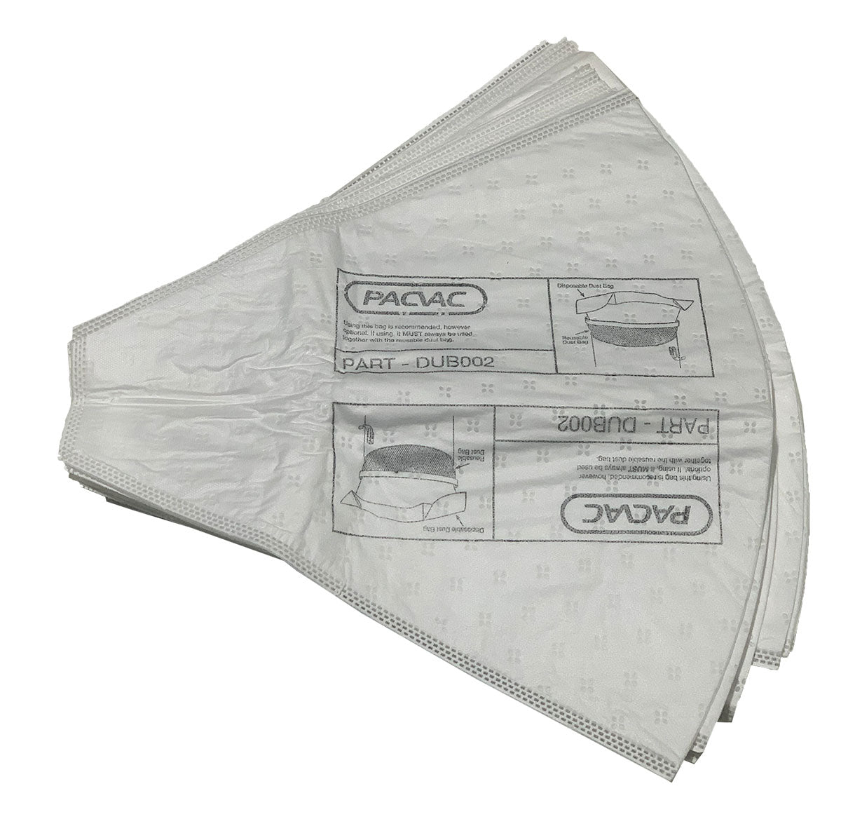 Genuine Pacvac Superpro 700 Backpack Vacuum Cleaner Disposable SMS Dust Bags (DUB028)