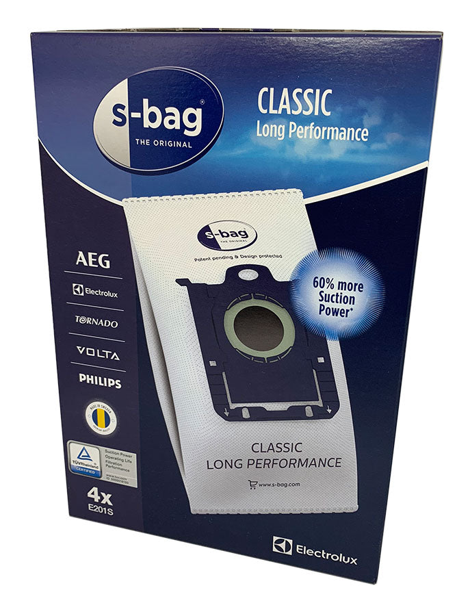 E201S Electrolux, Volta, AEG, Philips and Tornado Classic Long Performance Synthetic Vacuum Cleaner S-Bags (900168458)
