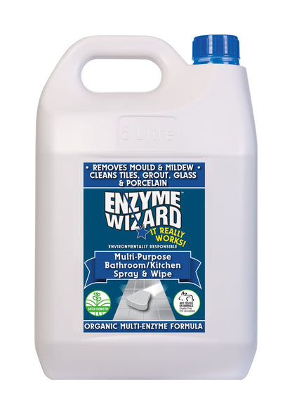Enzyme Wizard Multi Purpose Bathroom and Kitchen Spray and Wipe Cleaner 5 Litre Bottle (EWMM5L)