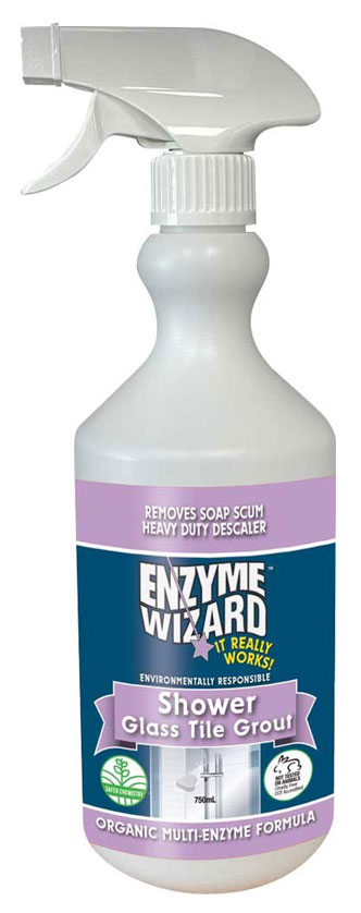 Enzyme Wizard Shower Glass, Tile and Grout Cleaner 750ml Spray Bottle (EWSH750ML)