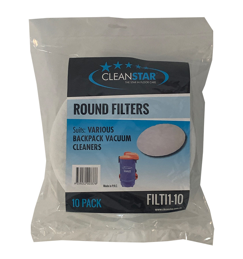 Pullman and Nilfisk Backpack Vacuum Round Pre-Motor Filters 10-Pack (FILTI1-10)