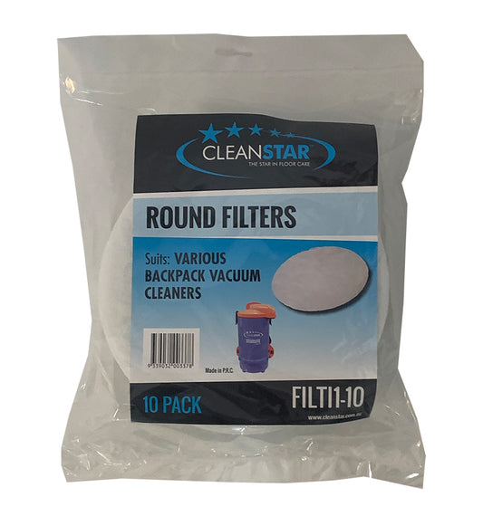 Pullman and Nilfisk Backpack Vacuum Round Pre-Motor Filters 10-Pack (FILTI1-10)