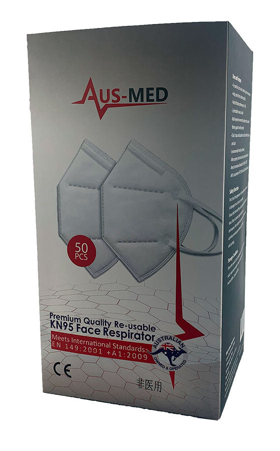 KN95 Disposable Face Masks with Ear Loops - Box of 50 (MASK50-KN95)