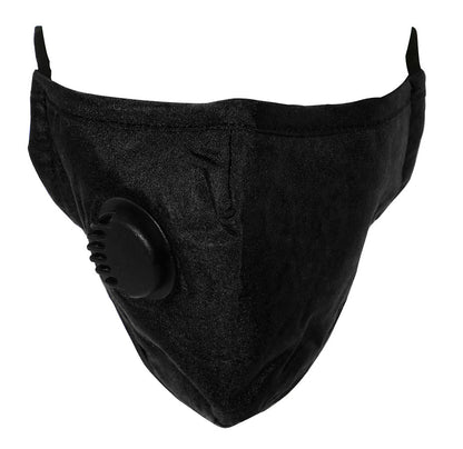 Cloth Face Mask with Vent and Filter - Black (MASKC-BVENT)