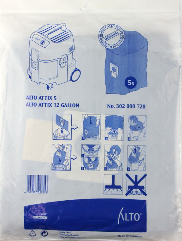 Alto Attix 5 Plastic Filter Bags (302000728)