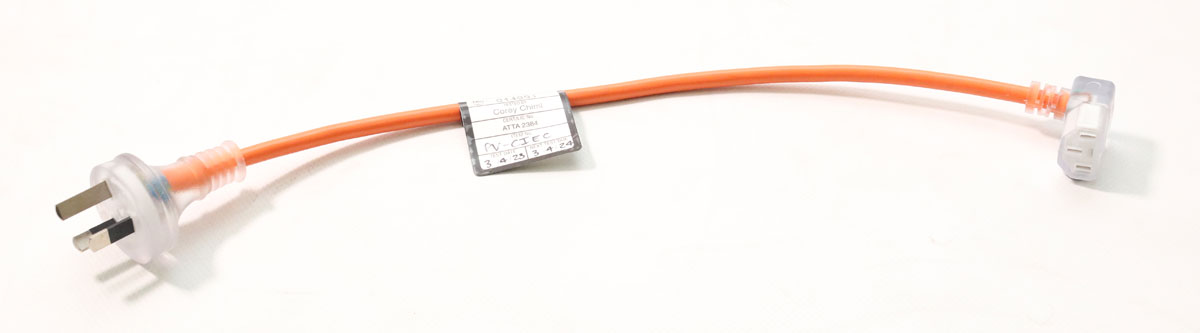 Pacvac Superpro 700 Short IEC Lead and Plug with Test Tag (PV-CIEC-TAG)