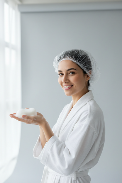 Shower Cap and Hair tie Box of 250 – Hotel Guest Amenities (CSHOW)