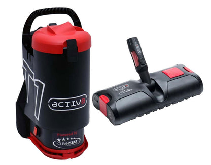 Ghibli T1 Backpack Vacuum Cleaner - Version 3 with ACTIV8 Battery Powered Vacuum Head and Cordless Sweeper (T1v3-ACTIV8)
