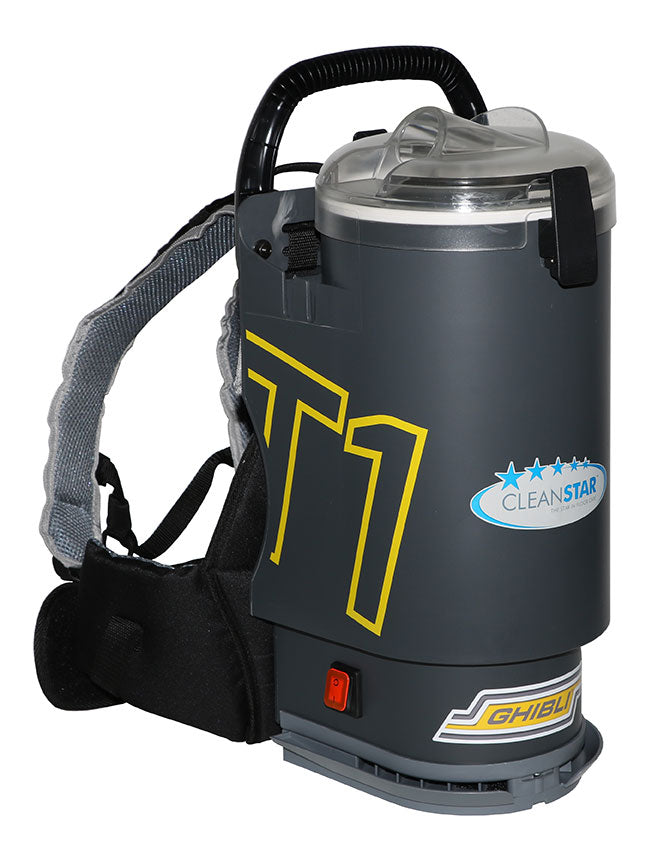 Ghibli T1 Backpack Vacuum Cleaner - Version 3 - Charcoal with Clear Lid (T1v3-CLR)