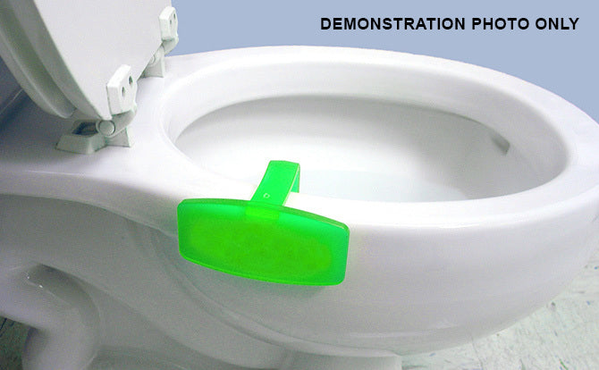 Clip On Toilet Bowl Freshener used with standard toilet bowl