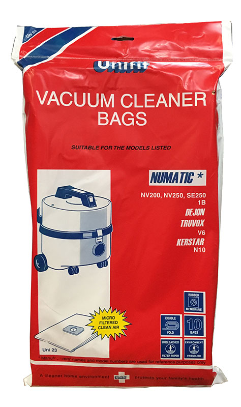 Quickfit QC23 Dust Bags for Numatic NV200, NV250, SE250 Vacuum Cleaners (32440056)